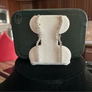 Elegant Silver Crystal Drop Earrings